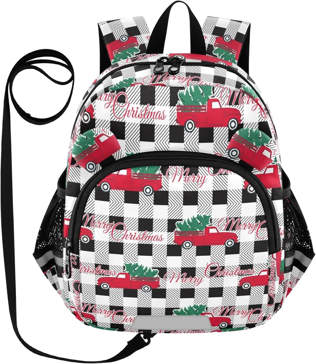 Plaid Christmas Old Truck Gift Little Kid Toddler Backpack Baby Boys Girls Kindergarten Pre School Bags Cute Cartoon Backpacks for children