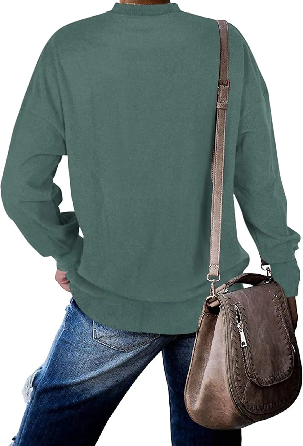 PLMOKEN Plus Size Sweatshirts for Women Casual Long Sleeve Round Neck Shirts Tunic Tops for Leggings M-4XL