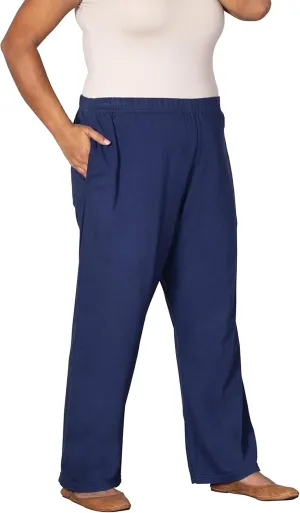 Plus Size Cotton Jersey Wide Leg Knit Pants