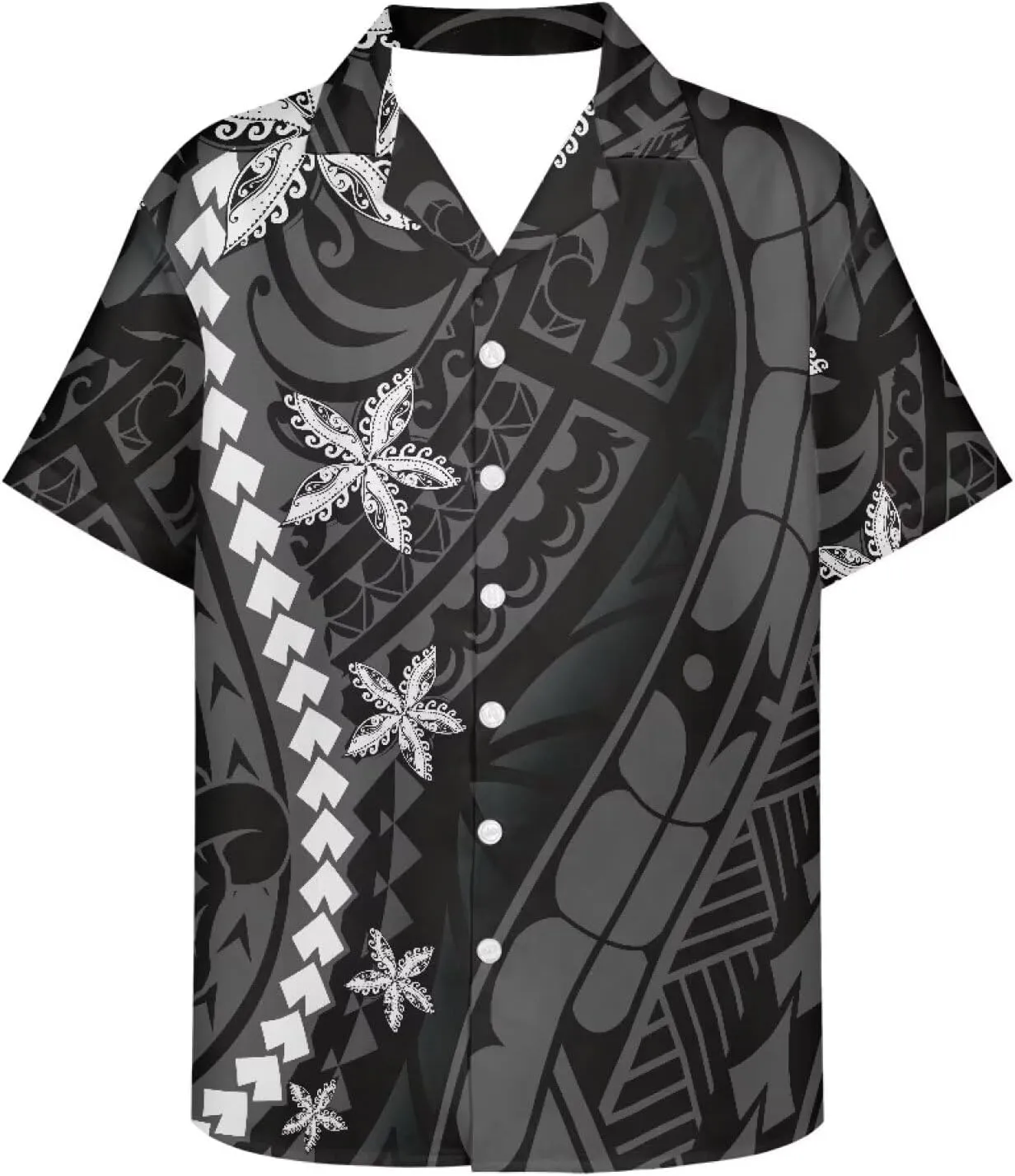 Plus Size Couple Outfit Sets Polynesian Tapa Puletasi Samoan Women Dress and Men Shirts Lavalava Couple Sets