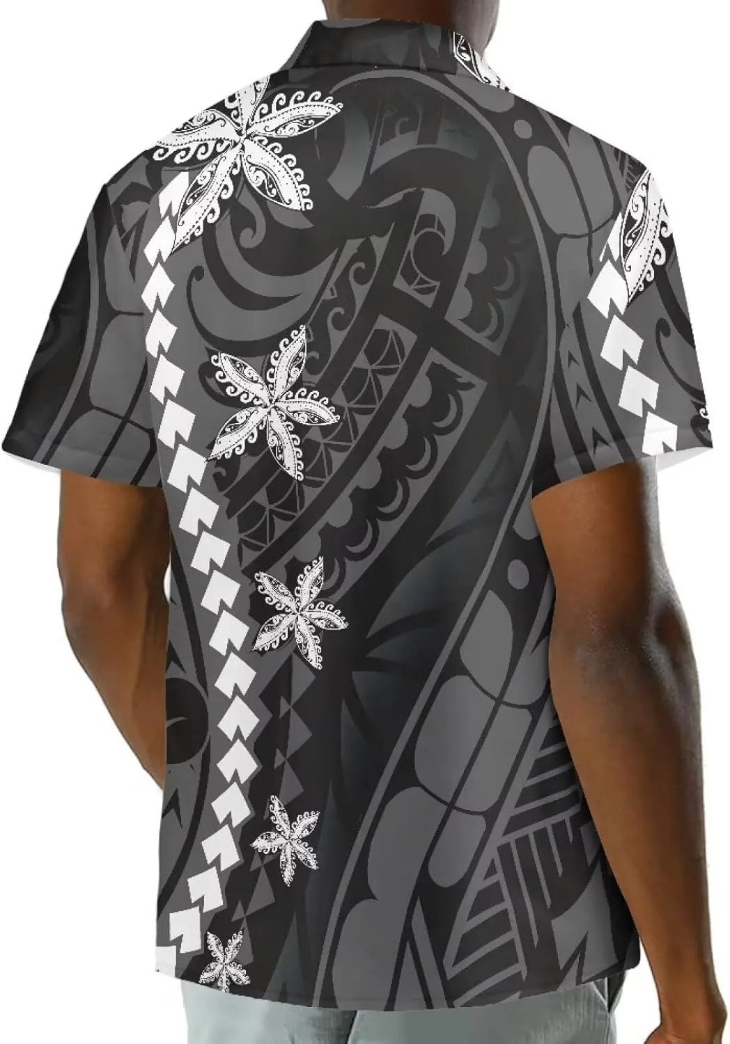Plus Size Couple Outfit Sets Polynesian Tapa Puletasi Samoan Women Dress and Men Shirts Lavalava Couple Sets
