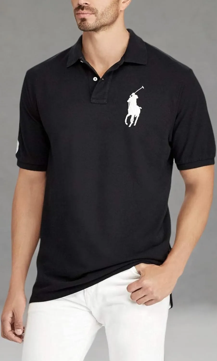 Polo Ralph Lauren Mens Custom Slim Fit Big Pony Logo Polo Shirt