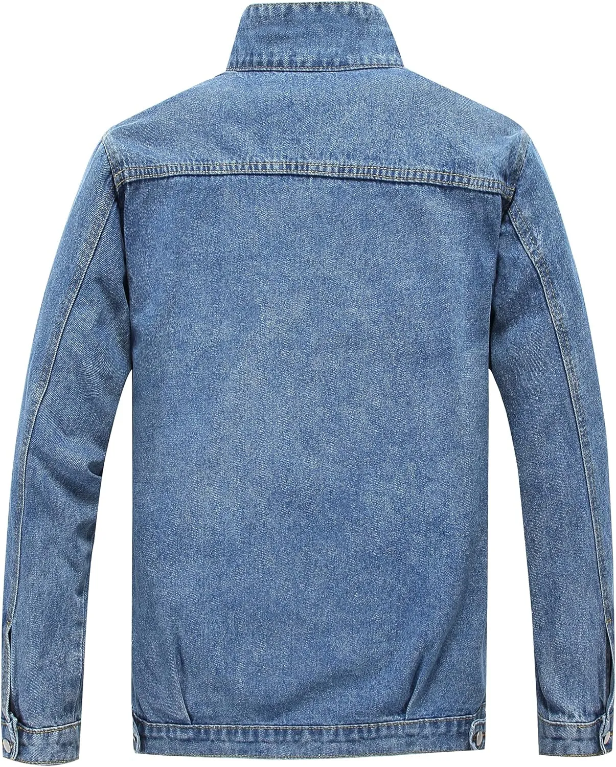 PRIJOUHE Mens Jean Jacket Casual Loose Fit Button Down Denim Trucker Jacket Coat With Multiple Colors