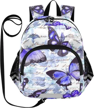 Purple Flowers Butterflies Little Kid Toddler Backpack Baby Boys Girls Kindergarten Pre School Bags Cute Cartoon Backpacks for children