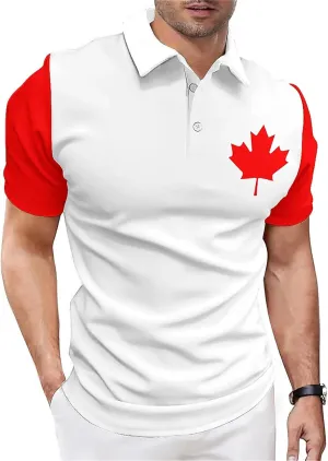 QIVICIMA Men's National Flags Polo Shirt Short Sleeve France 2024 Print Golf Polo Athletic Tops