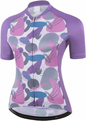 qualidyne Women's Cycling Jersey Short Sleeve with Rear Pockets Full Zipper Bike Shirts Quick Dry Biking Bicycle Jersey