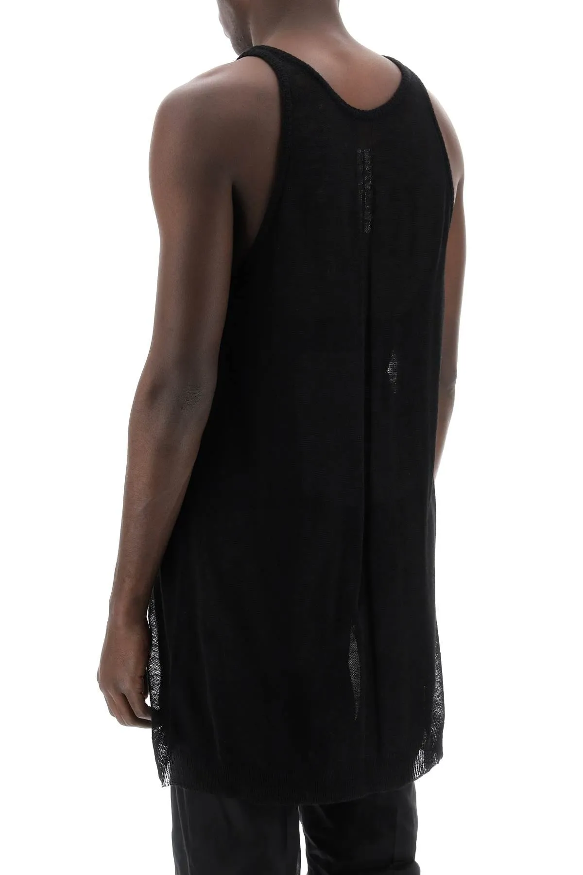 "knitted tank top with perforated