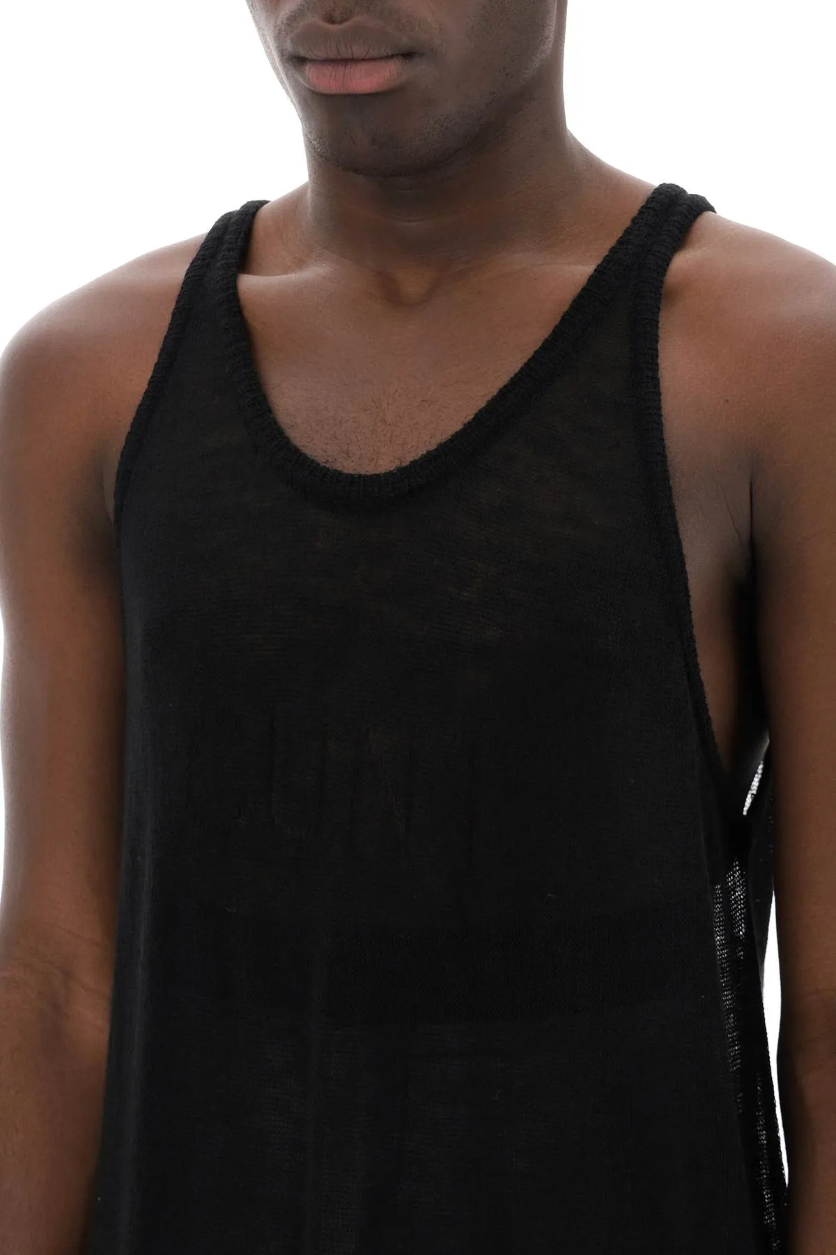 "knitted tank top with perforated