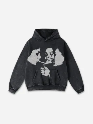 Relaxed Vintage Graphic Casual Street Washed Hoodie