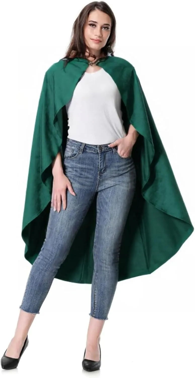 Renaissance Cloak with Hood Women Medieval Costume Adult Cosplay Halloween Party Cape