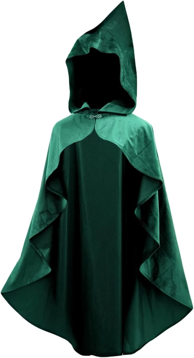 Renaissance Cloak with Hood Women Medieval Costume Adult Cosplay Halloween Party Cape
