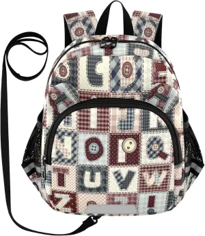 Retro Alphabets Letters Little Kid Toddler Backpack Baby Boys Girls Kindergarten Pre School Bags Cute Cartoon Backpacks for children