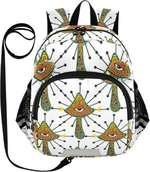 Retro Magic Mushrooms Little Kid Toddler Backpack Baby Boys Girls Kindergarten Pre School Bags Cute Cartoon Backpacks for children