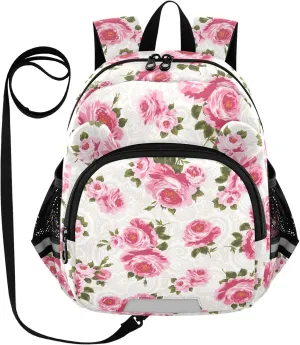 Retro Rose Pattern Little Kid Toddler Backpack Baby Boys Girls Kindergarten Pre School Bags Cute Cartoon Backpacks for children
