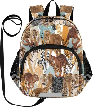 Retro Tigers Little Kid Toddler Backpack Baby Boys Girls Kindergarten Pre School Bags Cute Cartoon Backpacks for children