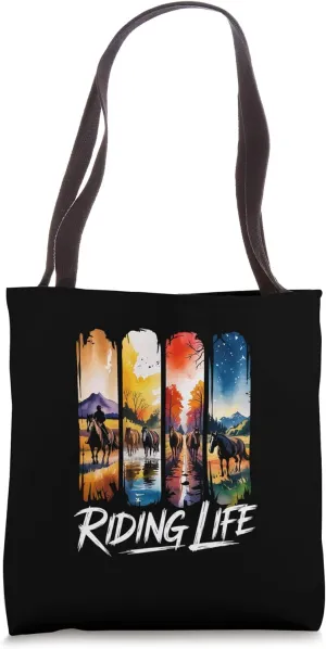Riding Life Scenic Art Design Tote Bag