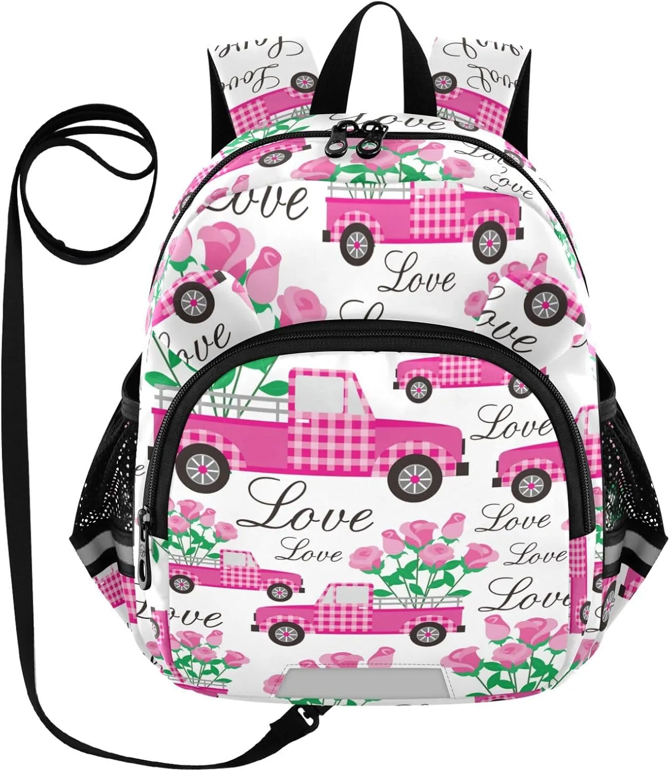 Rose Truck Pattern for Valentine Little Kid Toddler Backpack Baby Boys Girls Kindergarten Pre School Bags Cute Cartoon Backpacks for children