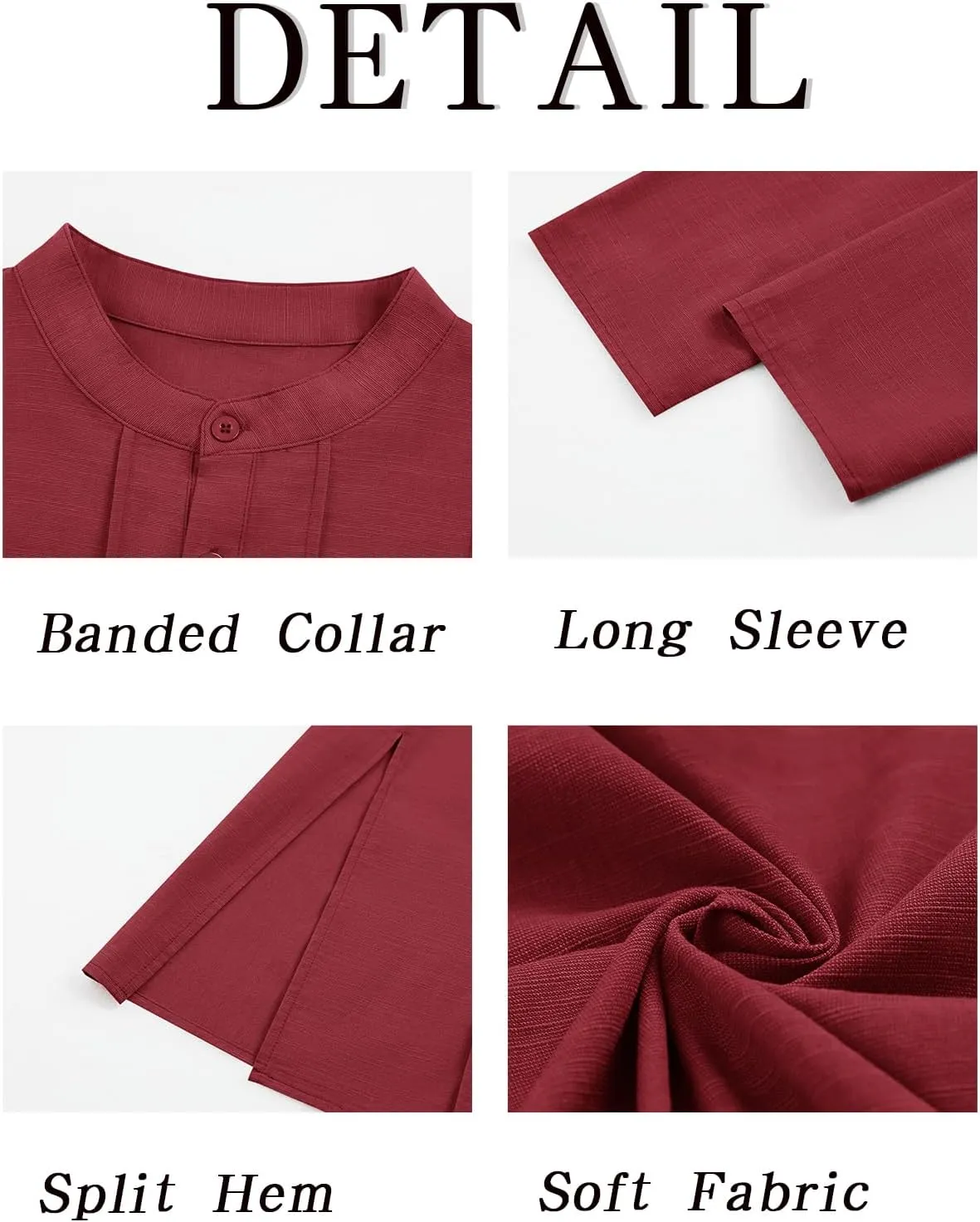 Runcati Mens Kaftan Thobe Button Down Henley Shirts Robe Long Sleeve Casual Cotton Pleated Muslim Gown Shirt