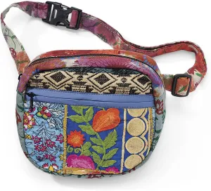 SAGEFINDS Boho Patchwork Belt Bag for Women | Stylish Fanny Pack for Waist | Fashionable Crossbody Everywhere Bag | Adjustable Strap | Designer Purse for Travel, Shopping, Music Festival, Party