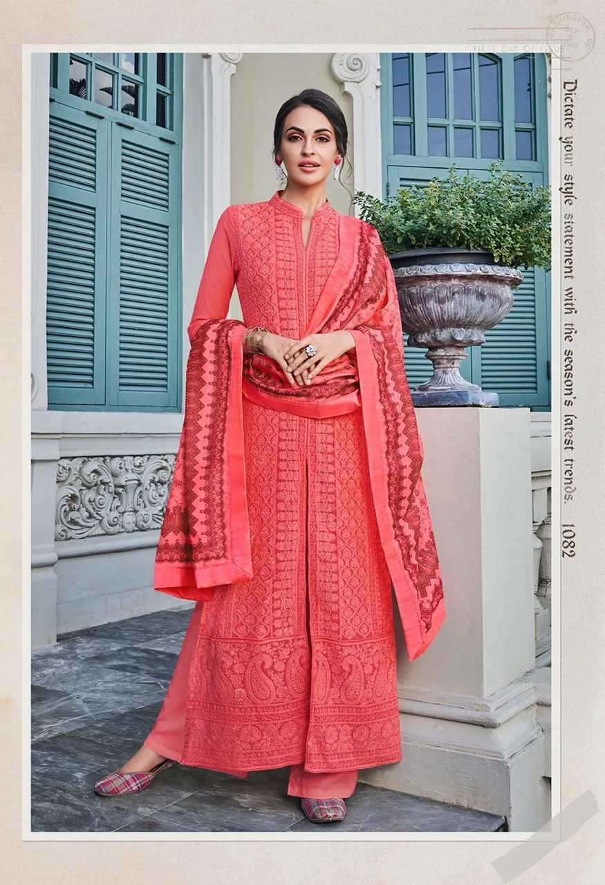 SAJAWAT CREATION LERRISA NX READYMADE LAKHNOWI STYLE STITCHED SUITS