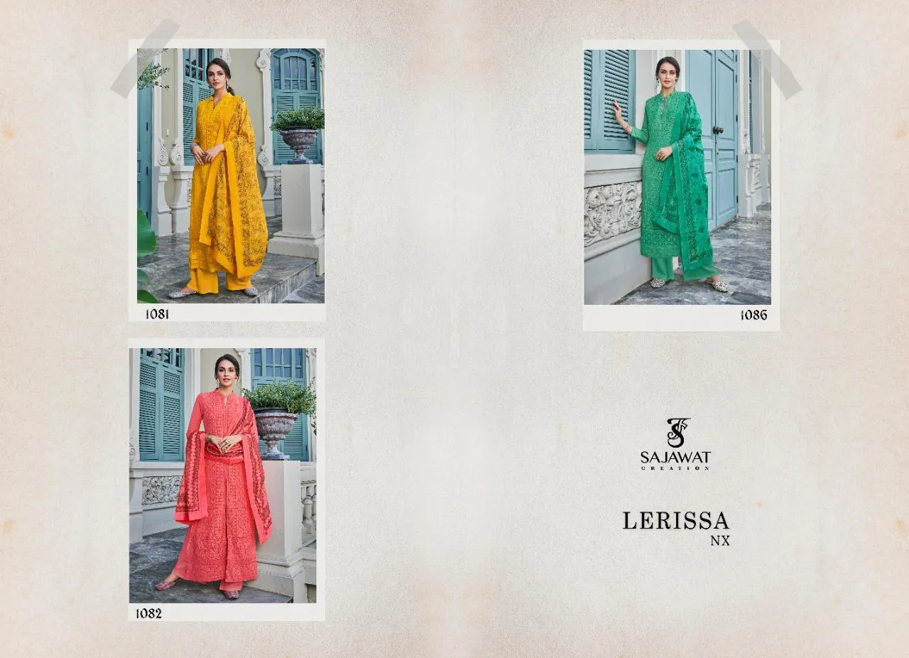 SAJAWAT CREATION LERRISA NX READYMADE LAKHNOWI STYLE STITCHED SUITS