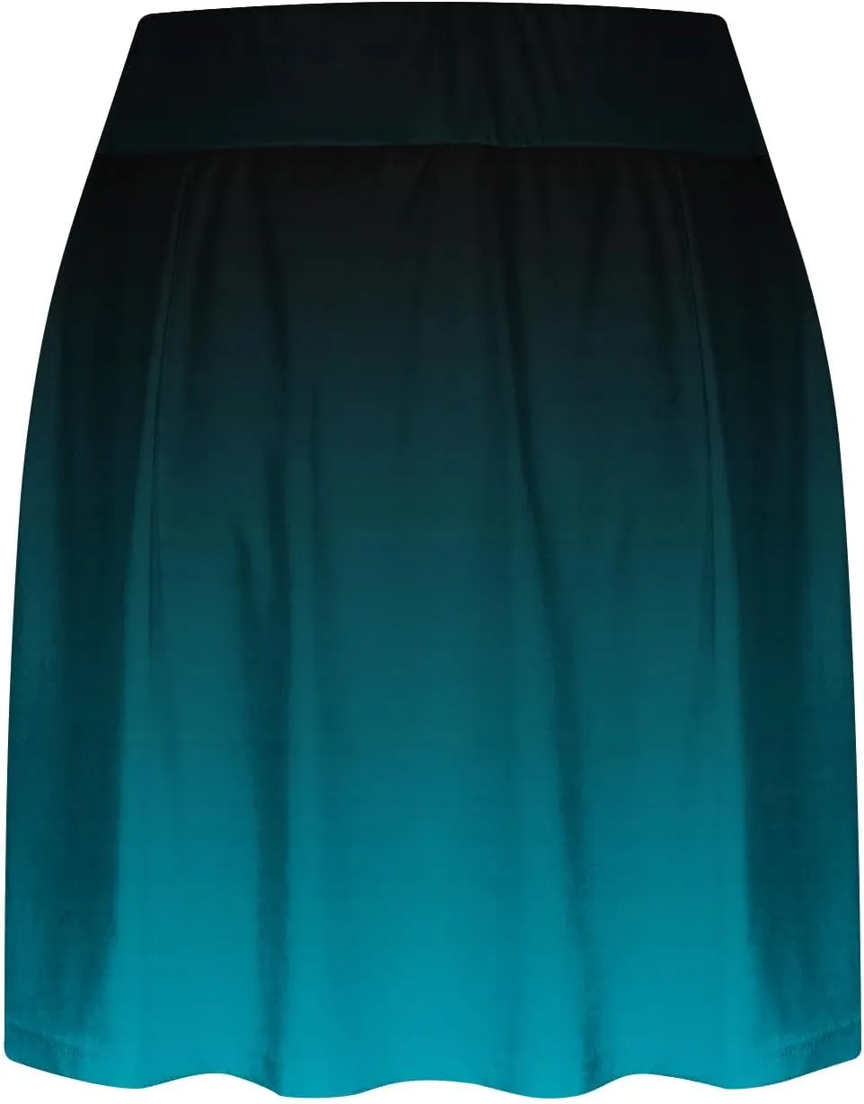 Skirts for Women Trendy Gradient Workout Sports Skirt Tummy Control Skirt Elastic High Waisted Casual Mini Skirt