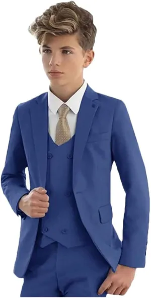 Slim Fit Suit for Boys Peak Lapel Boys Formal Suit Set Blazer Vest Pants Boys Party Suit Wedding Tuxedos