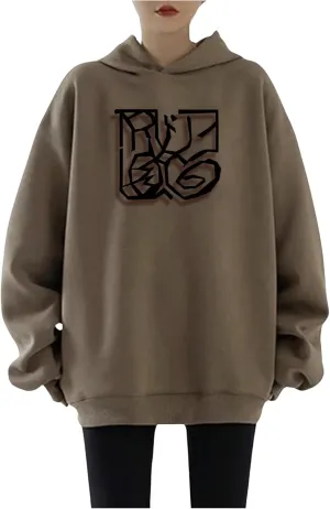 SOLY HUX Women's Oversized Hoodies Graphic Print Drop Shoulder Long Sleeve Sweatshirt Pullover Tops