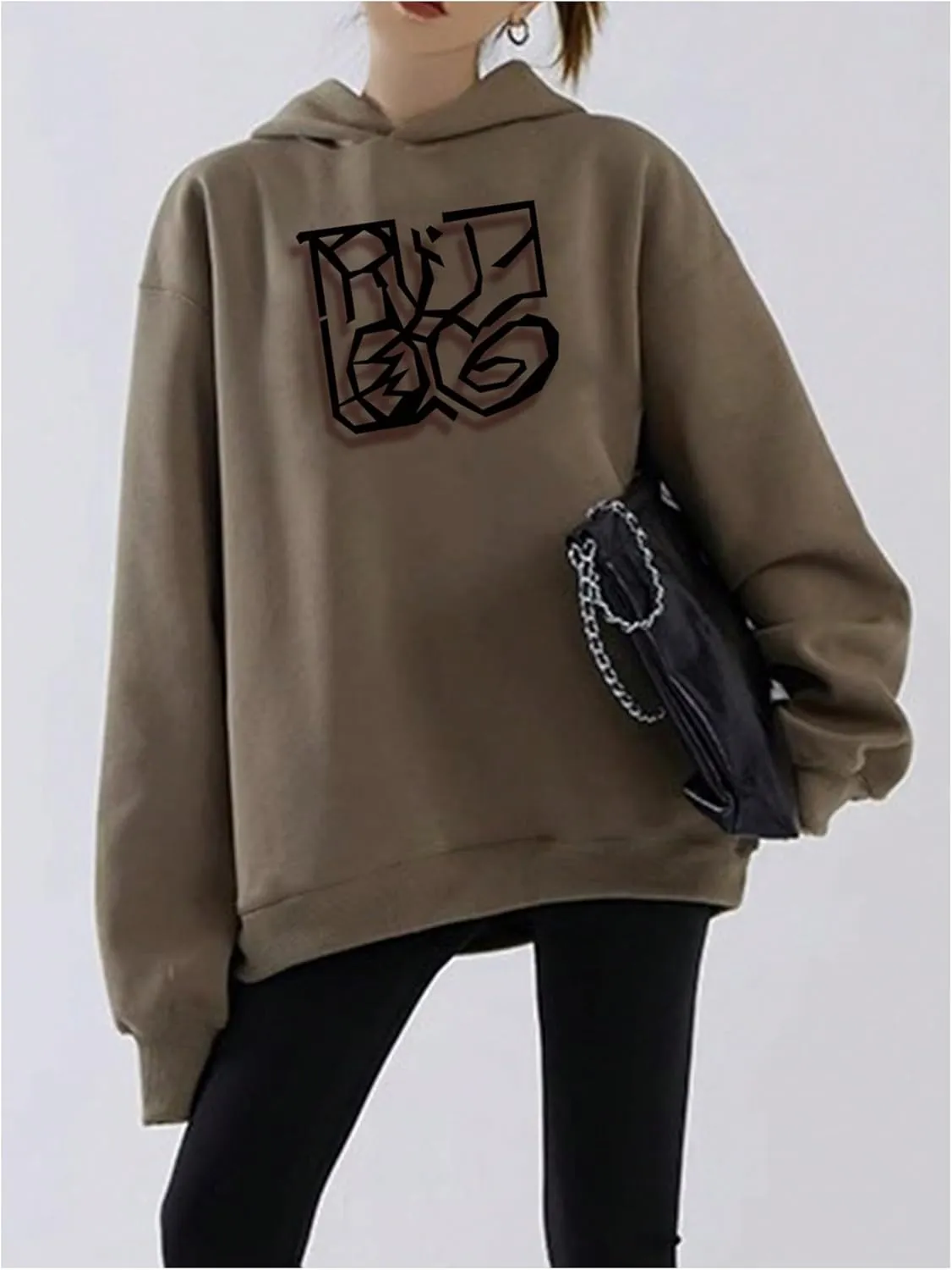 SOLY HUX Women's Oversized Hoodies Graphic Print Drop Shoulder Long Sleeve Sweatshirt Pullover Tops