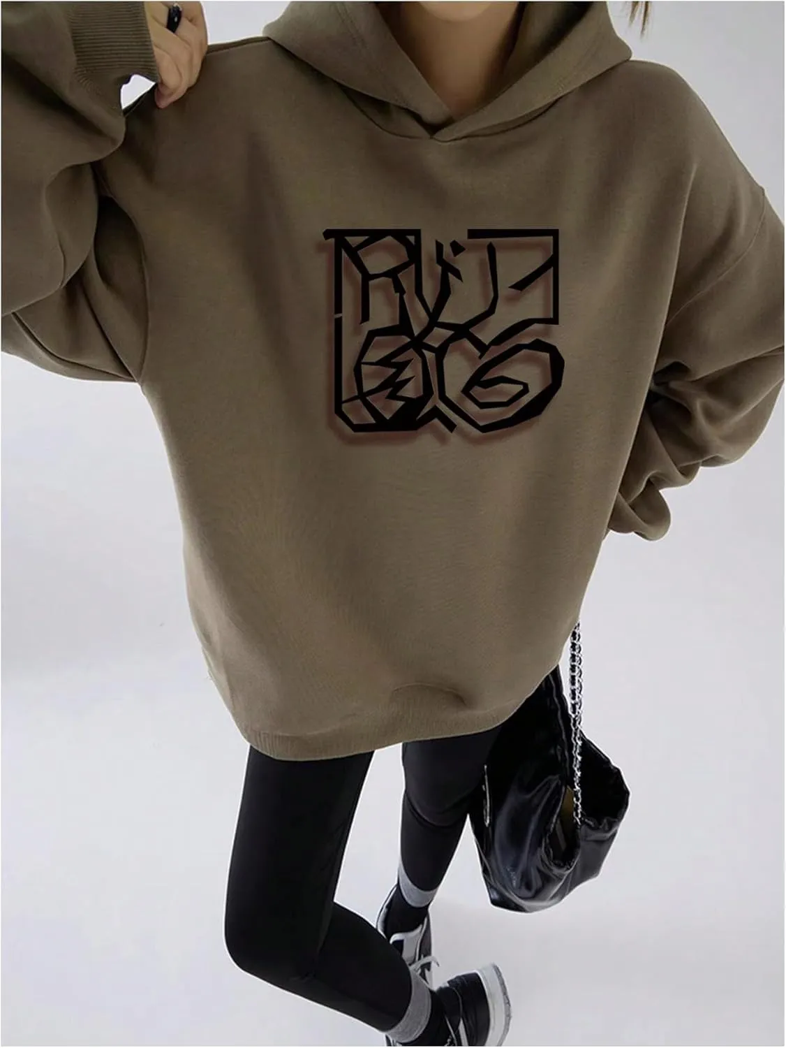 SOLY HUX Women's Oversized Hoodies Graphic Print Drop Shoulder Long Sleeve Sweatshirt Pullover Tops