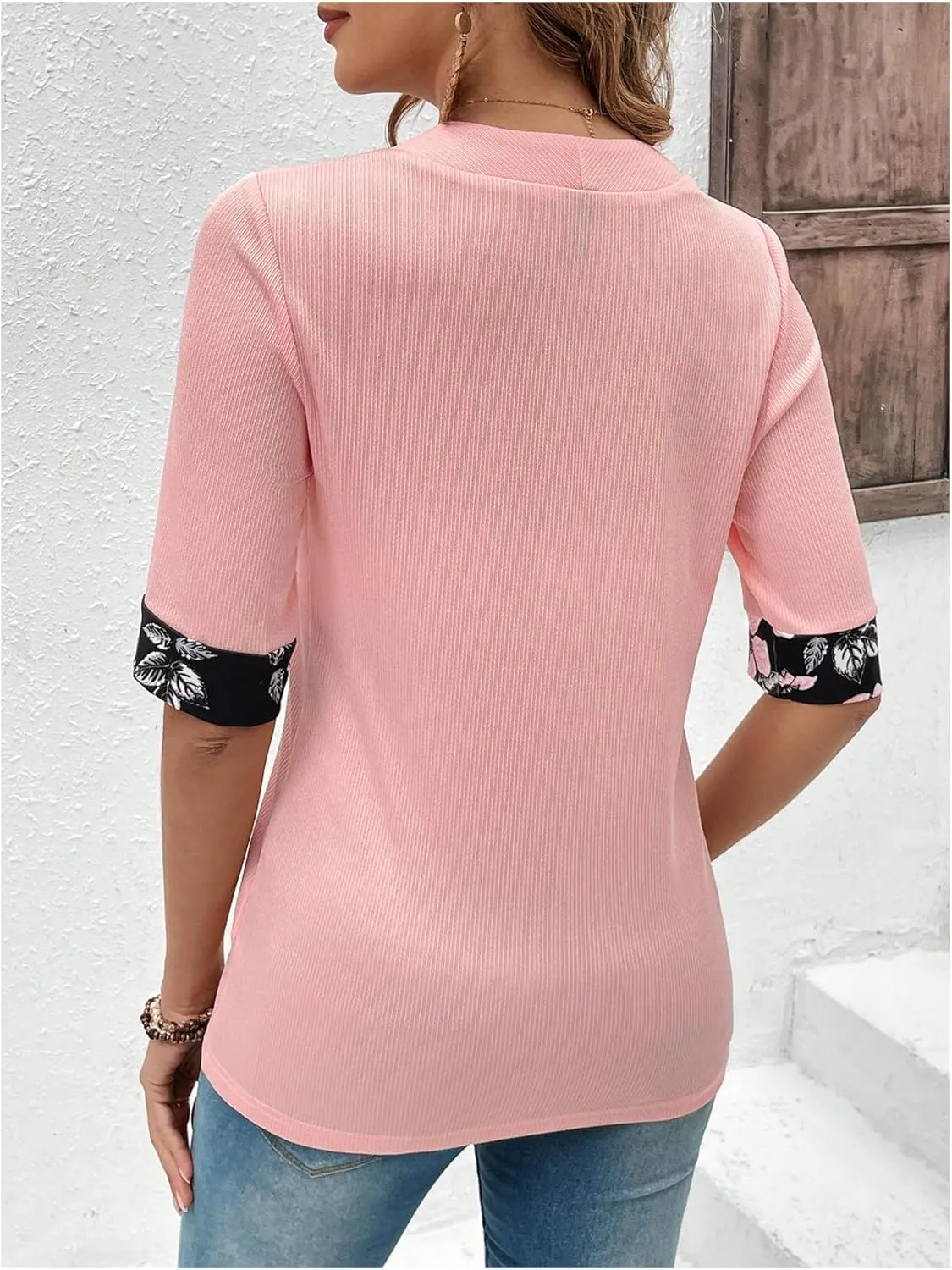 SOLY HUX Women's Teacher Outfits for Women Floral Print Shirts Summer Fall Tops Lightweight Open-Front Cardigan Sweater