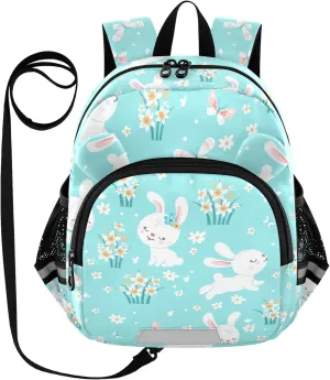Spring Easter Bunnies Blue Little Kid Toddler Backpack Baby Boys Girls Kindergarten Pre School Bags Cute Cartoon Backpacks for children