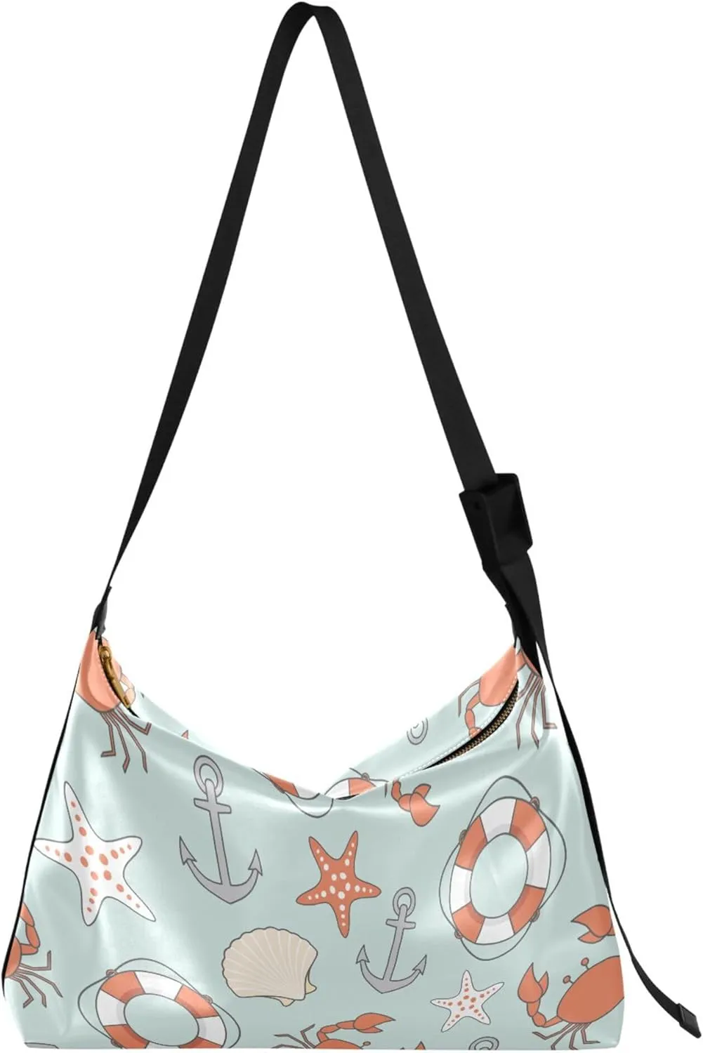 Starfish Red Crab Anchor Ladies Leather Handbags Hobo Large Cross Body Purses Cute Animal Print Shoulder Handbag