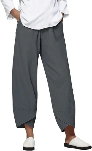Summer Women Loose Women Straight Summer Pants High Casual Waist Long Solid Cotton Pants Womens High