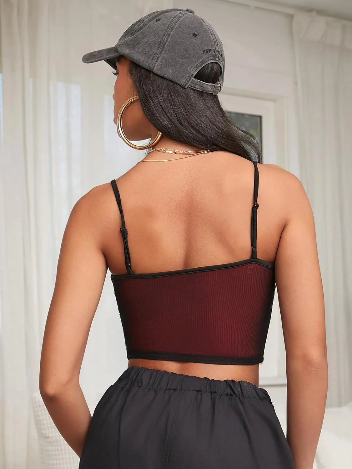 SweatyRocks Women's Y2k Tops Mesh Slim Fit Camisole Top for Women 2025 Summer Cami