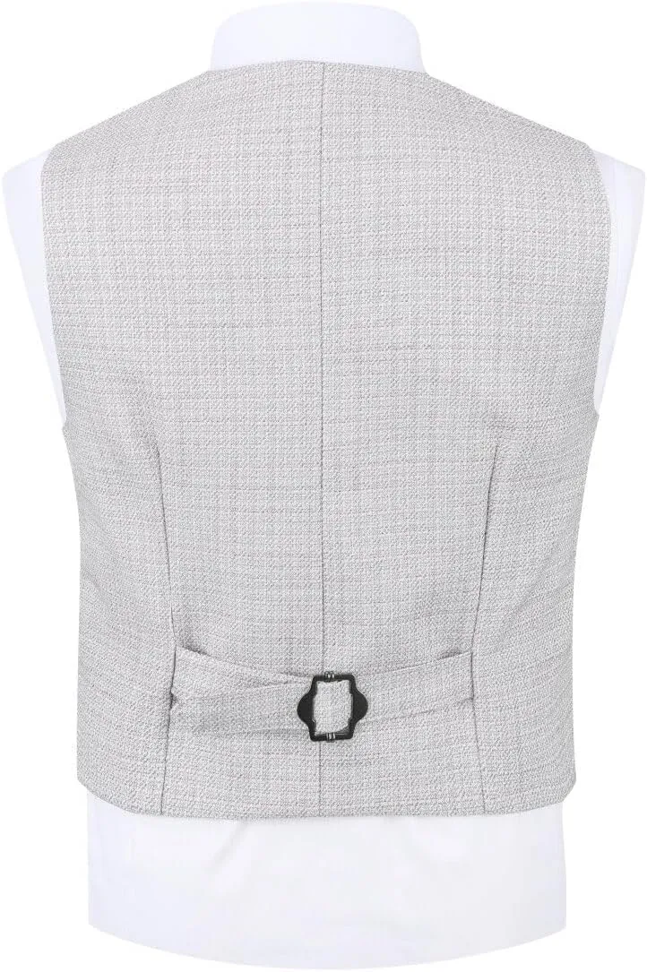 SWOTGdoby Boys 4 Pieces Suit Set Slim Fit Plaid Blazer Pants Vest Bowtie Formal Dress for Wedding Party