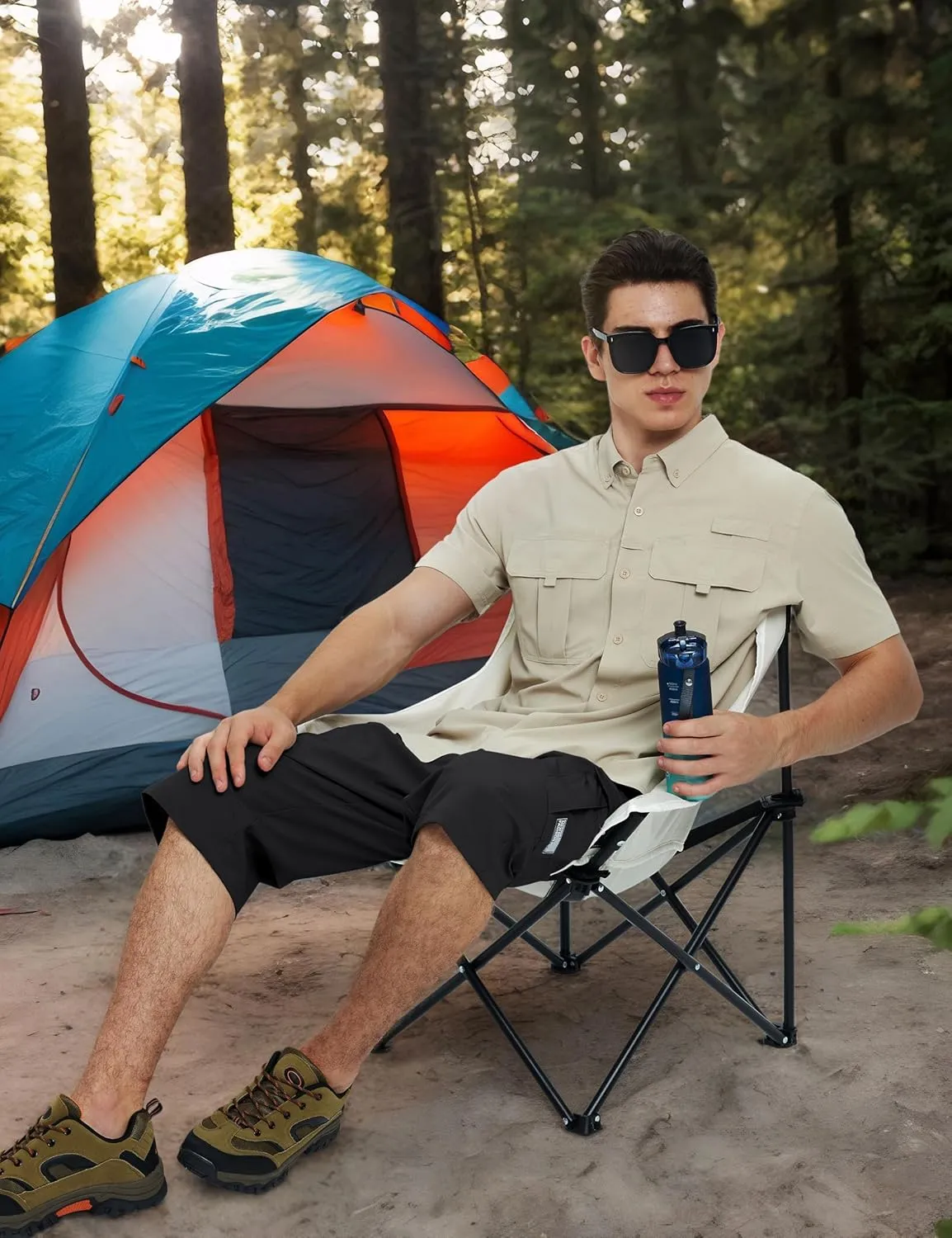 TACVASEN Men's Capri Pants Cargo Long Shorts Quick Dry Lightweight 3/4 Pants Below Knee Summer Hiking Work