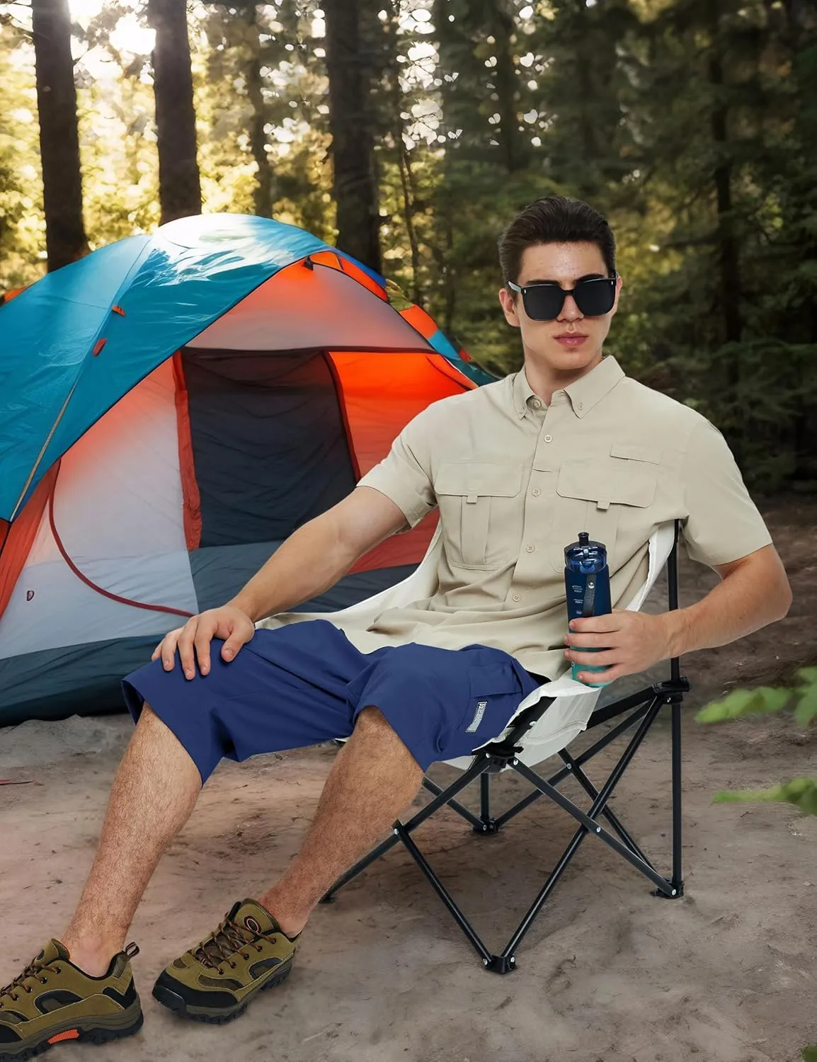 TACVASEN Men's Capri Pants Cargo Long Shorts Quick Dry Lightweight 3/4 Pants Below Knee Summer Hiking Work