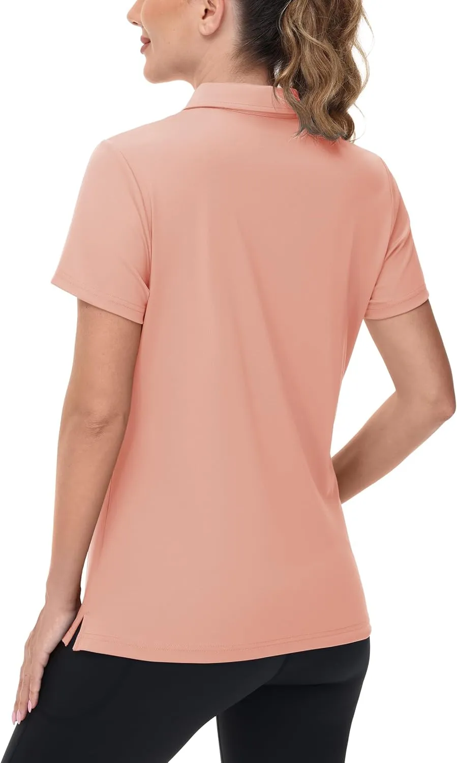 TACVASEN Women's V-Neck Polo Shirts UPF 50  Short Sleeve Sun Protection Quick Dry Golf Polos Collared Shirt