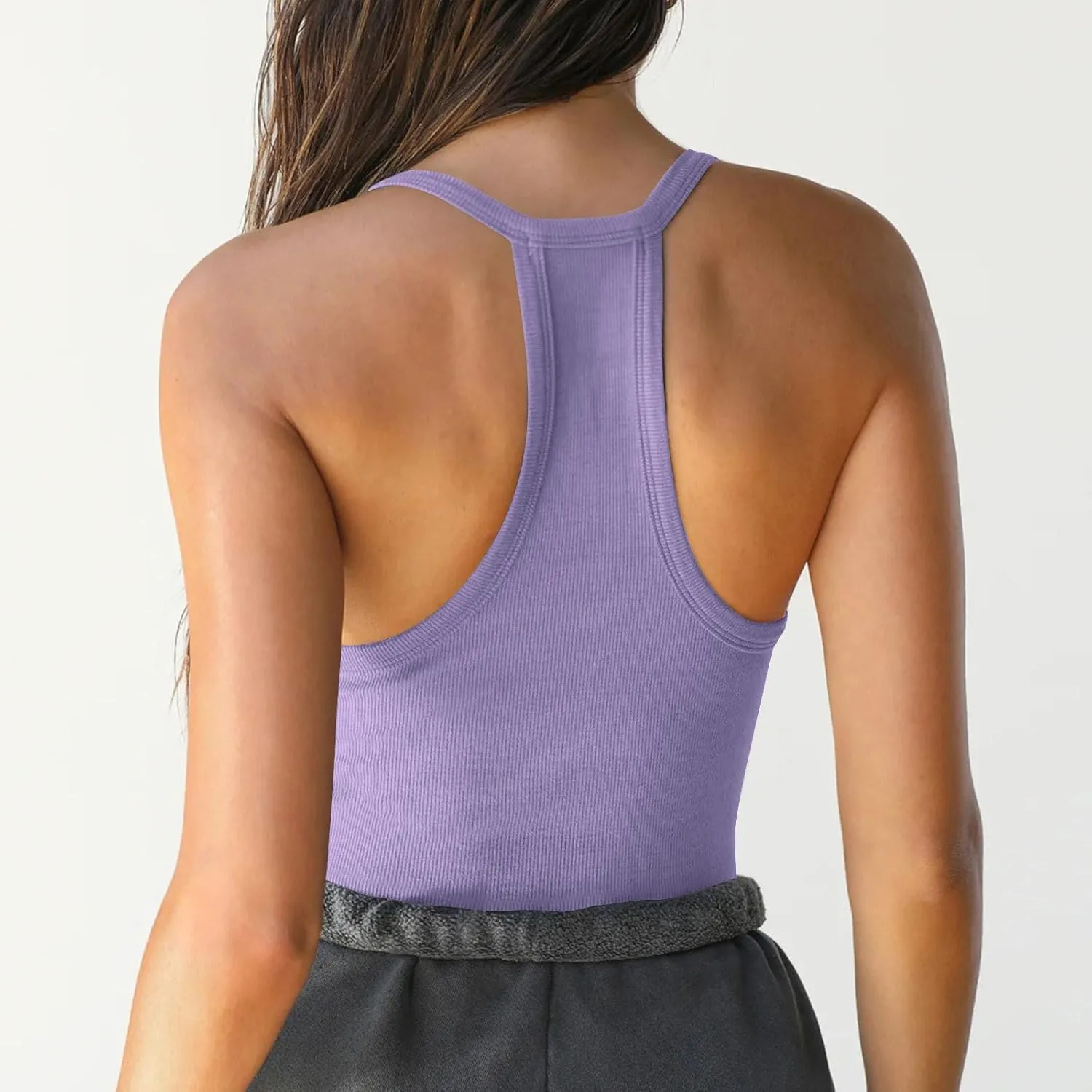 Tank Top for Women Sexy U Neck Women Summer Tops 2025 Racerback Workout Tank Camisole Ribbed Sleeveless Fashion Clothes