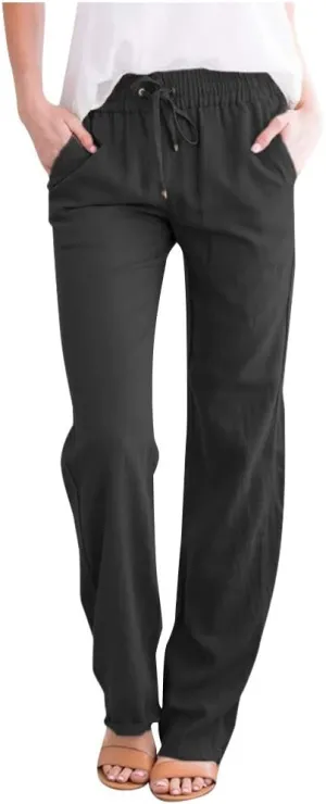 TARIENDY Pants for Women Dressy Casual High Waisted Lounge Trousers Elastic Workout Pants Loose Fitting Yoga Pant