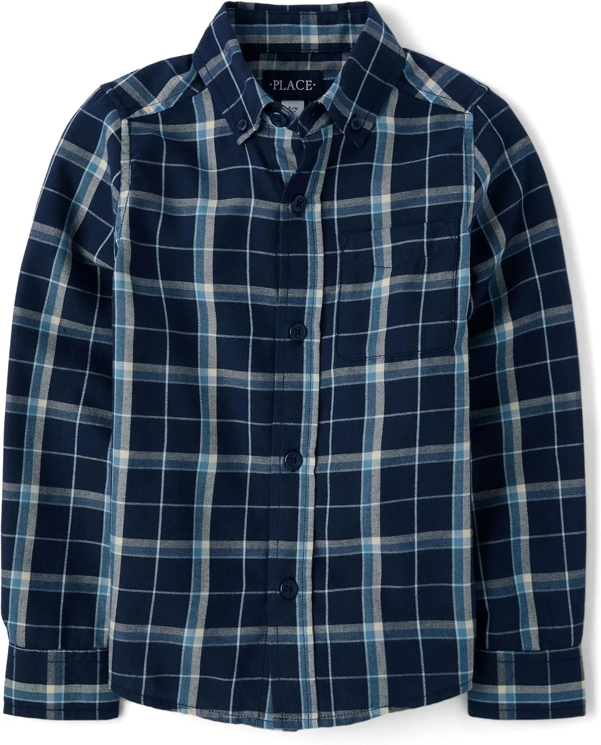 The Children's Place Boys' Long Sleeve Plaid Flannel Button Down Shirt