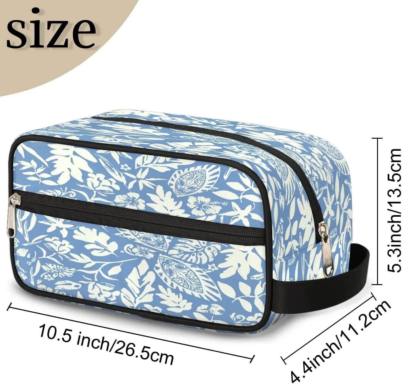 Travel Toiletry Bag for Women & Men,Waterproof Lightweight Makeup Cosmetic Bag Organizer with Handle & Zip Pockets Shaving Toiletries Bag for Gym,Beach - Abstract Flower