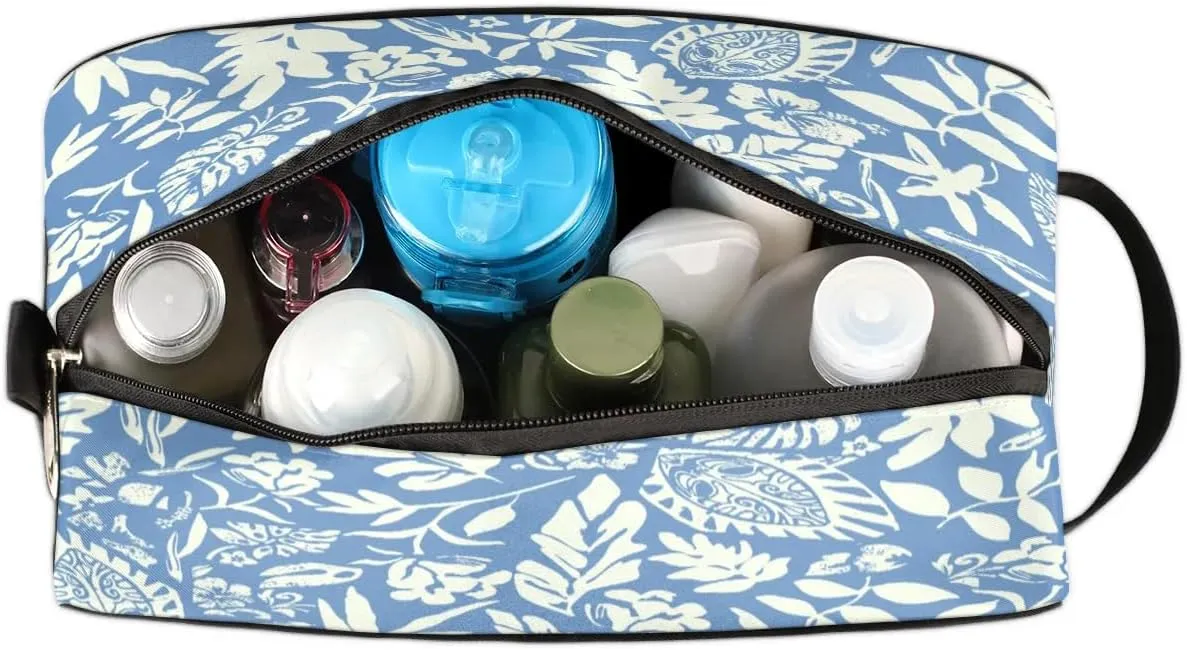 Travel Toiletry Bag for Women & Men,Waterproof Lightweight Makeup Cosmetic Bag Organizer with Handle & Zip Pockets Shaving Toiletries Bag for Gym,Beach - Abstract Flower