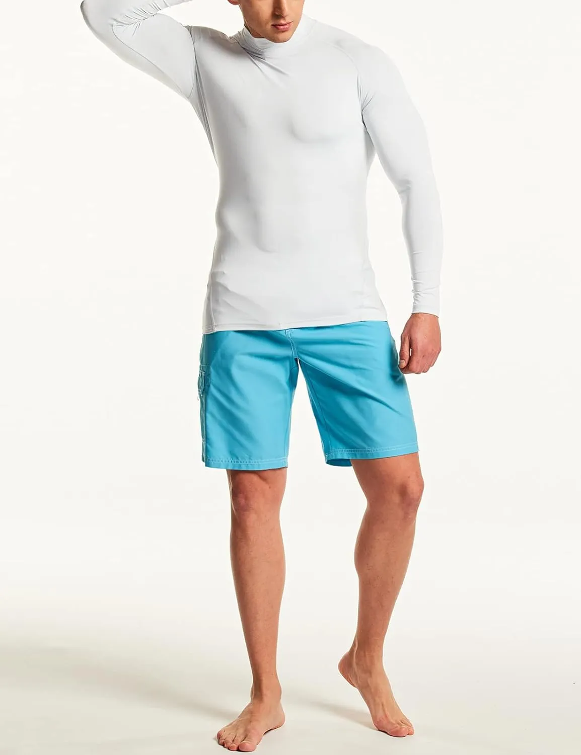 TSLA Men's UPF 50  Long Sleeve Rash Guard, UV/SPF Quick Dry Swim Shirt, Water Surf Swimming Shirts