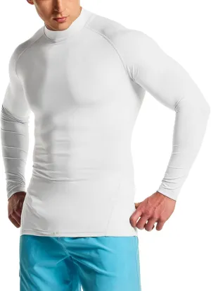 TSLA Men's UPF 50  Long Sleeve Rash Guard, UV/SPF Quick Dry Swim Shirt, Water Surf Swimming Shirts