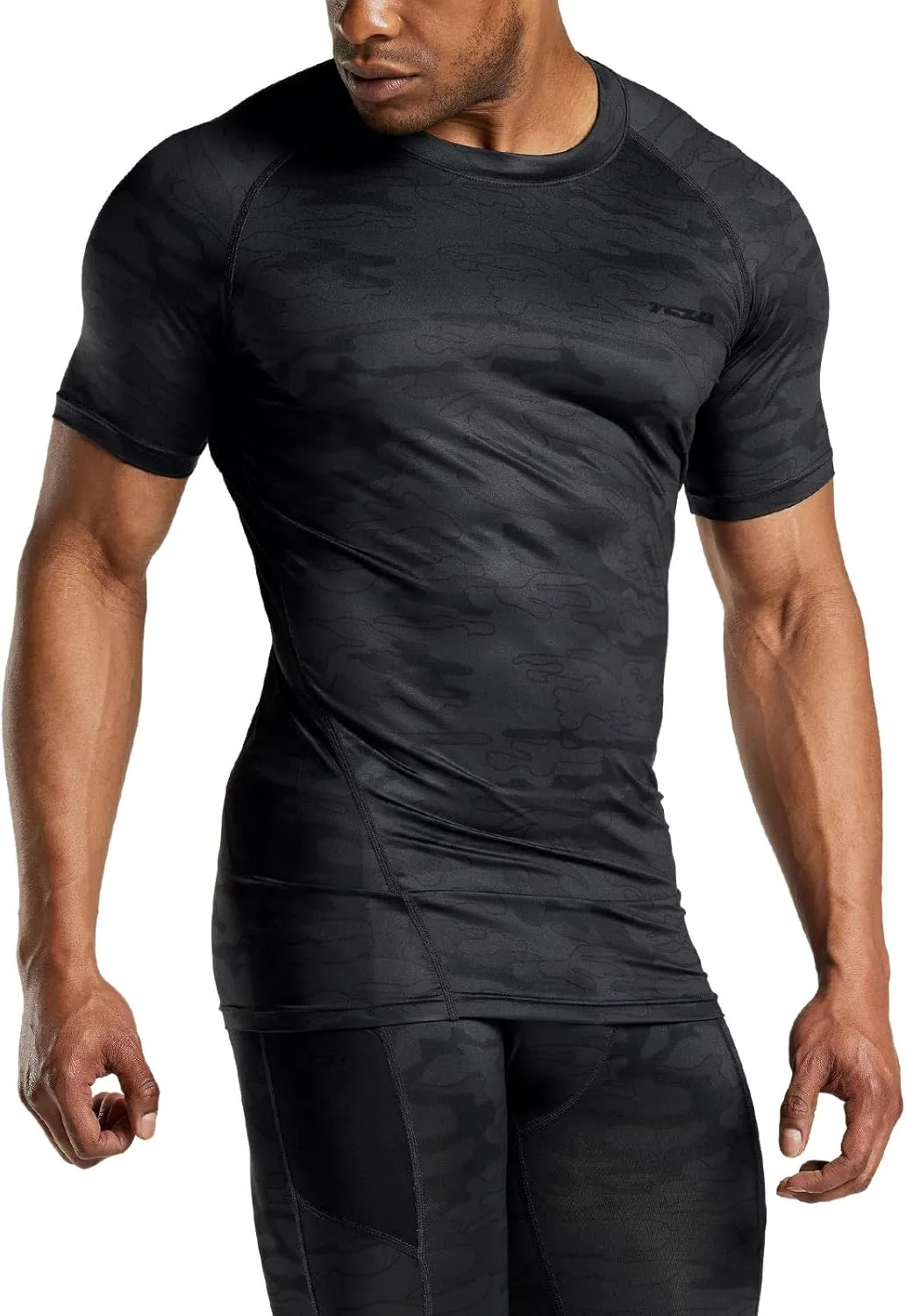 TSLA Men's UPF 50  Quick Dry Short Sleeve Compression Shirts, Athletic Workout Shirt, Water Sports Rash Guard