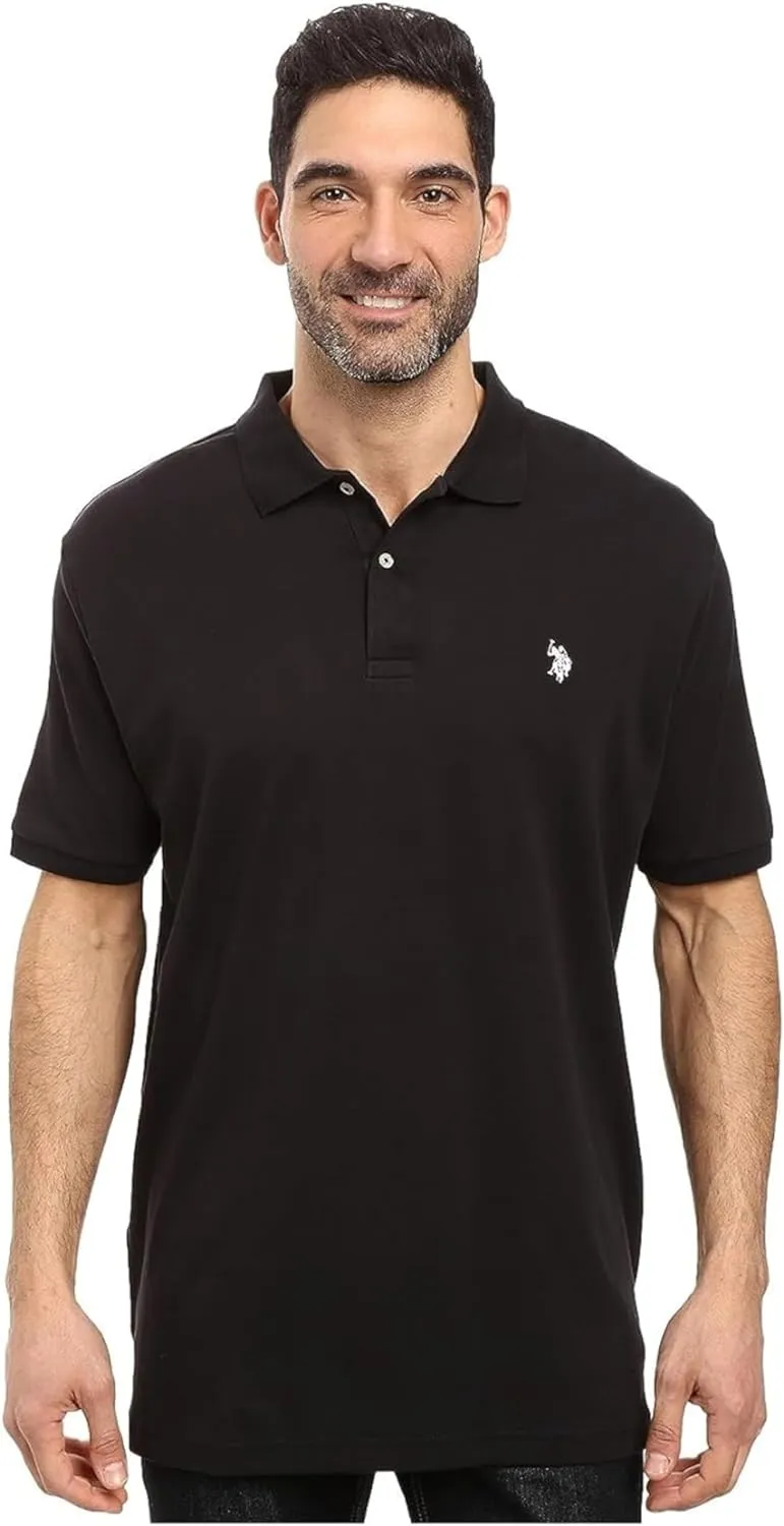U.S. Polo Assn. Men's Solid Short Sleeve Interlock Polo Shirt, Golf Shirts for Men, Business Casual Polos
