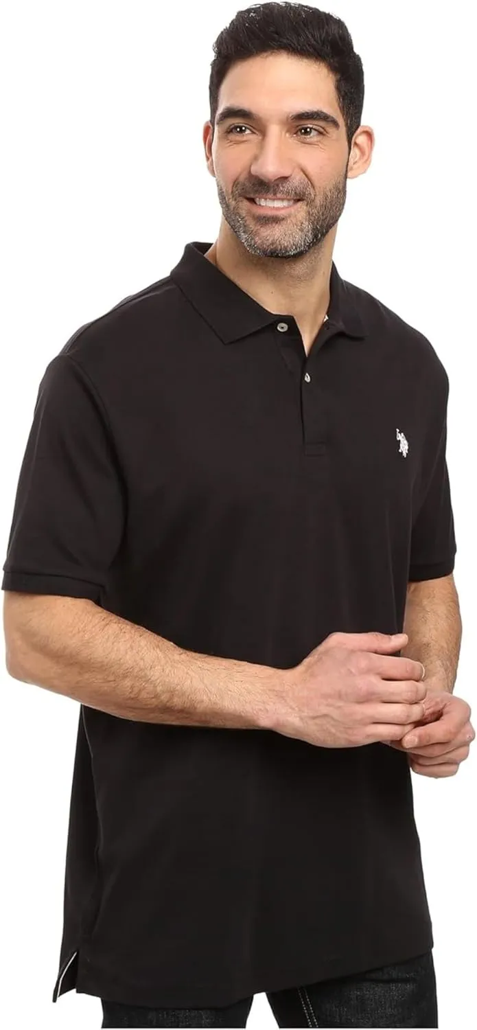 U.S. Polo Assn. Men's Solid Short Sleeve Interlock Polo Shirt, Golf Shirts for Men, Business Casual Polos