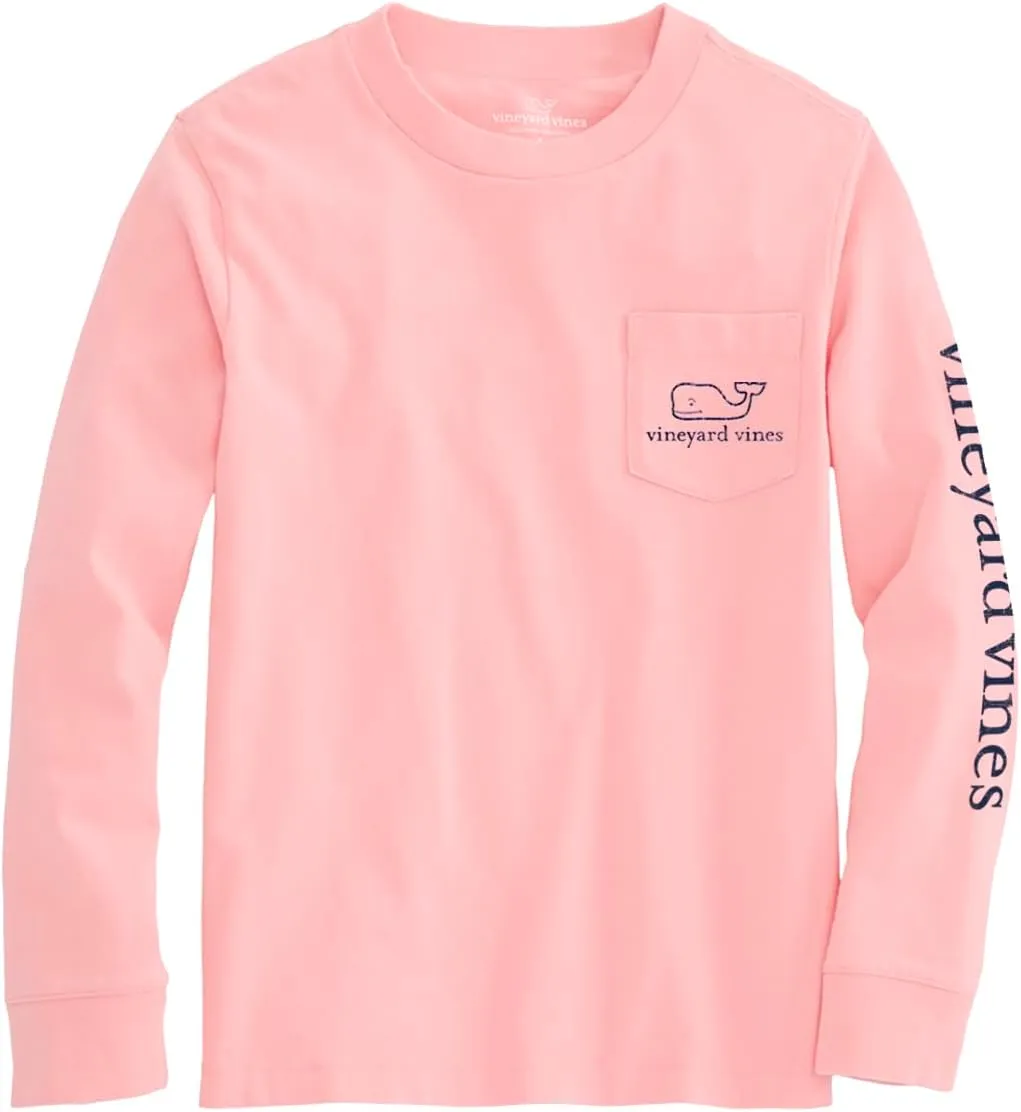 vineyard vines Boys Long-Sleeve Vintage Whale Pocket Tee